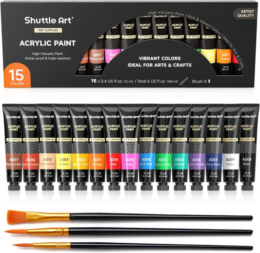 Acrylic Paint Set,12ml Tubes - Set of 15