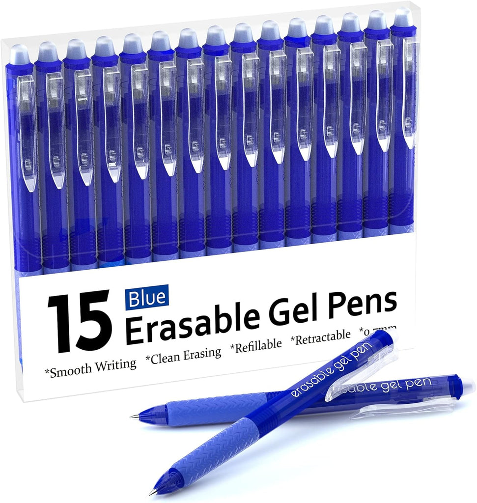 Erasable Gel Pens - Set of 15 Blue — Shuttle Art