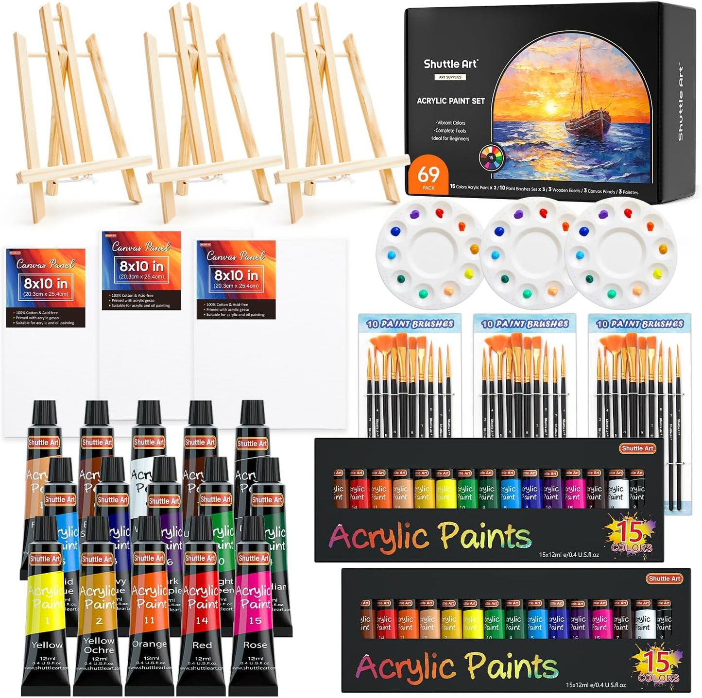 Acrylic Painting Set - 69 Pack