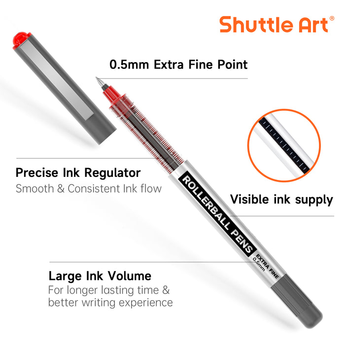 Red Liquid Ink Rollerball Pens - Set of 10