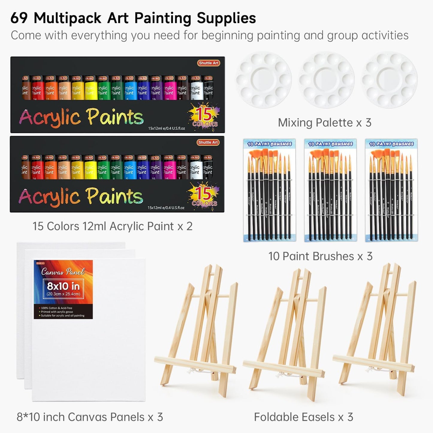 Acrylic Painting Set - 69 Pack