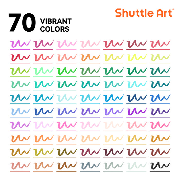 Dual Tip Brush Pens Art Markers - Set of 70 Colors