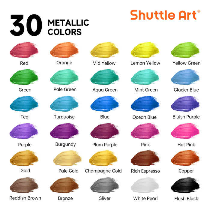 Metallic Acrylic Paint - Set of 30