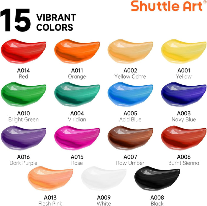 Acrylic Paint Set,12ml Tubes - Set of 15