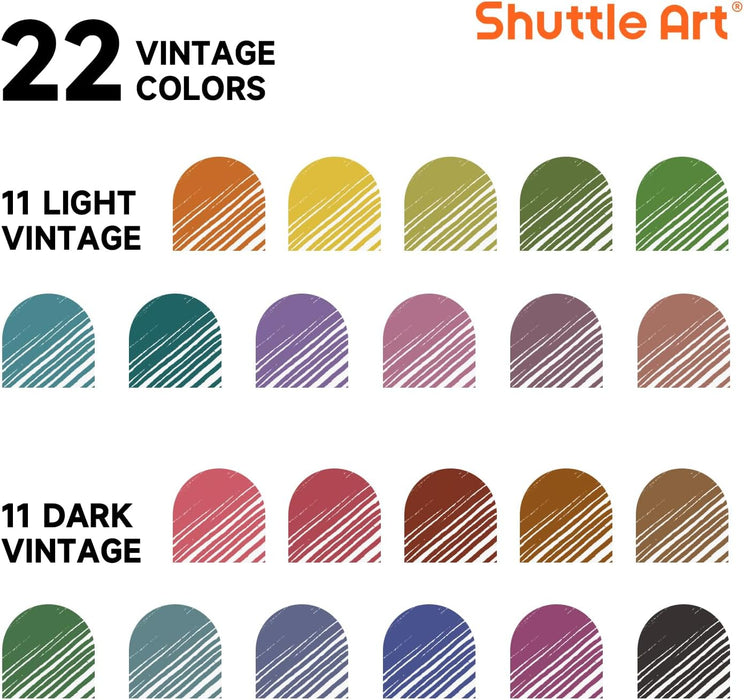Retractable Gel Pens - Set of 22 Unique Vintage  Colors