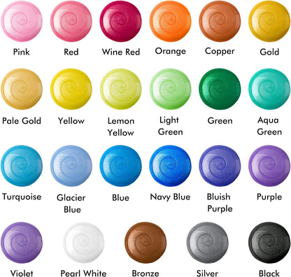 Metallic Acrylic Pouring Paint- Set of 24