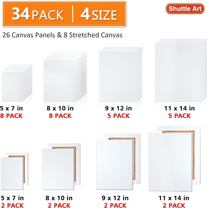 Canvases for Painting, Multi Sizes - Set of 34