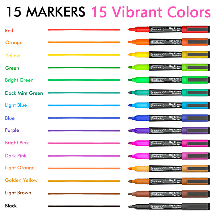 Magnetic Dry Erase Markers - Set of 15