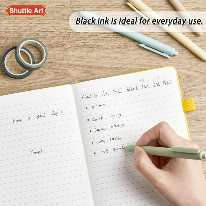 Black Gel Pens, 48 Pack(20 Gel Pens with 28 Refills) Shuttle Art