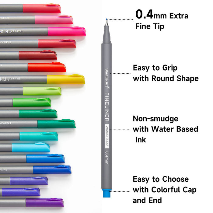 Colored Fineliner Pens - Set of 100