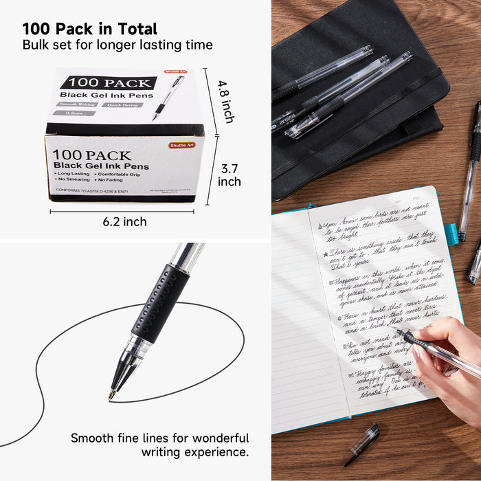 Black Gel Pens - Set of 100