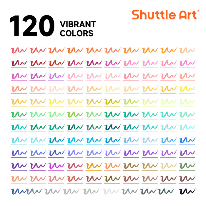 Dual Tip Brush Pens - Set of 120