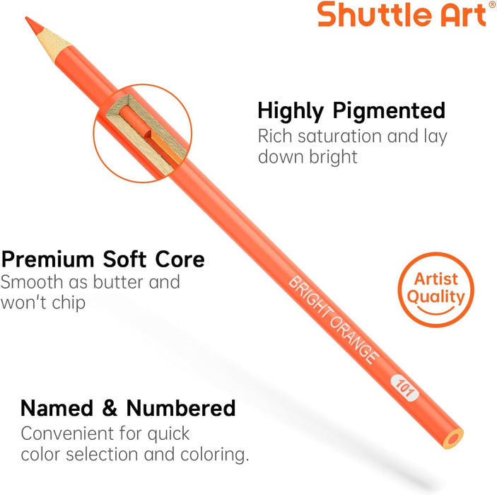 Shuttle Art 80 brightly Colored Pencils Books Sketching for Beginners