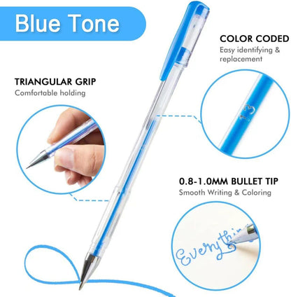 Blue Tone Gel Pens- Set of 30 with 30 Refills