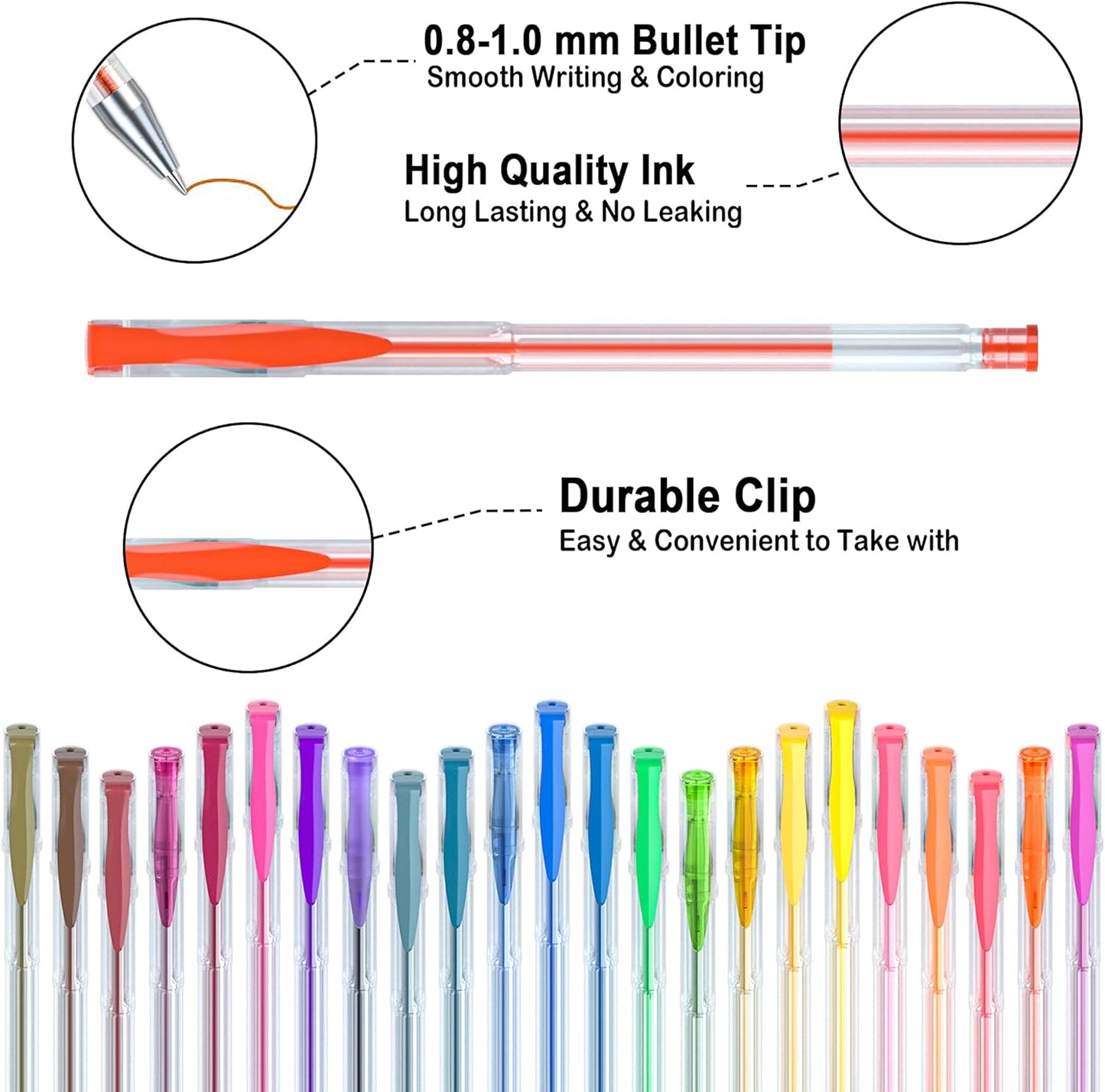 Gel Pens Set, 50 Colors Gel Pens with 50 Refills- Set of 100