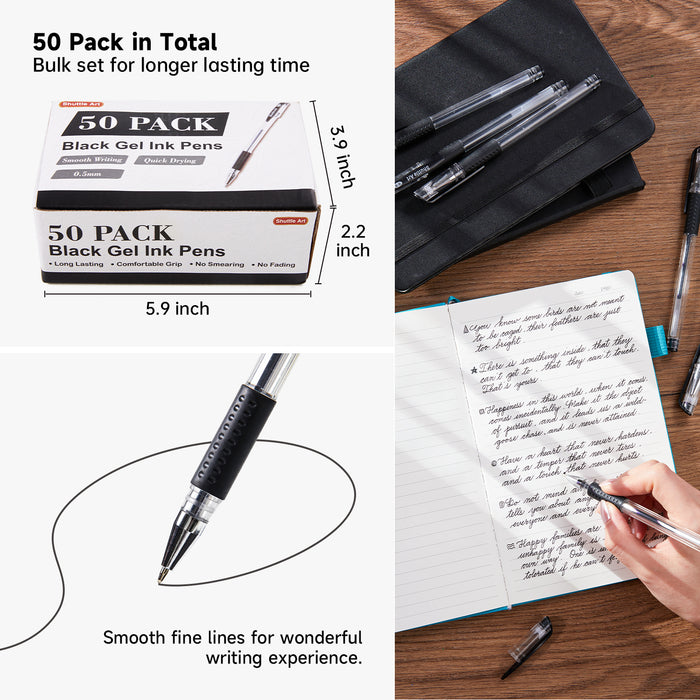 Black Gel Pens - Set of 50