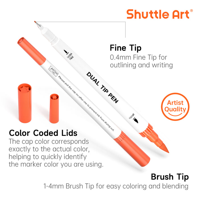 Dual Tip Brush Pens - Set of 120