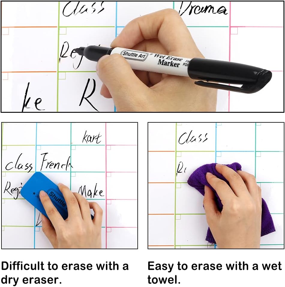 Black Wet Erase Markers, 1mm Fine Tip- Set of 15