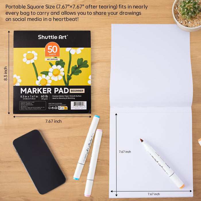 Marker Pad, 8.3”x7.67” - Set of 50 Sheets