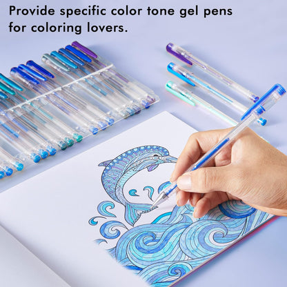 Blue Tone Gel Pens- Set of 30 with 30 Refills