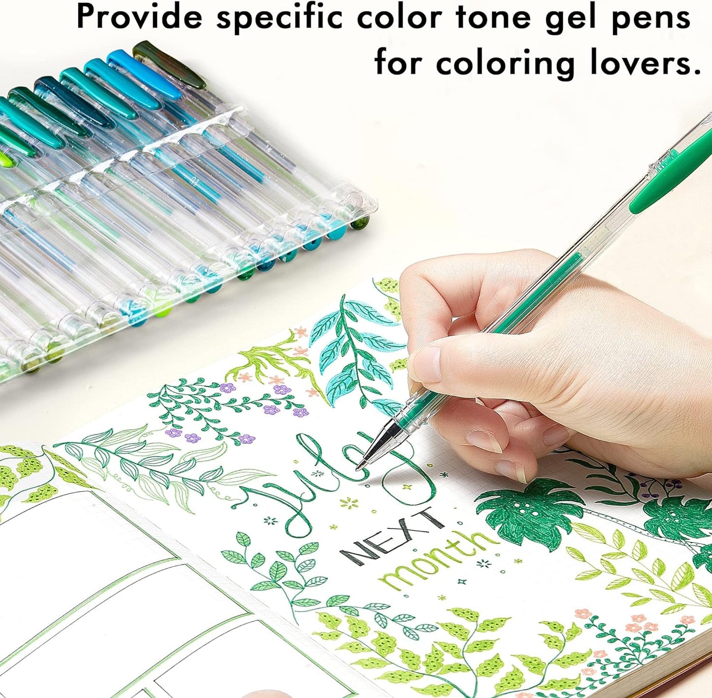 Green Tone Gel Pens- Set of 30 with 30 Refills