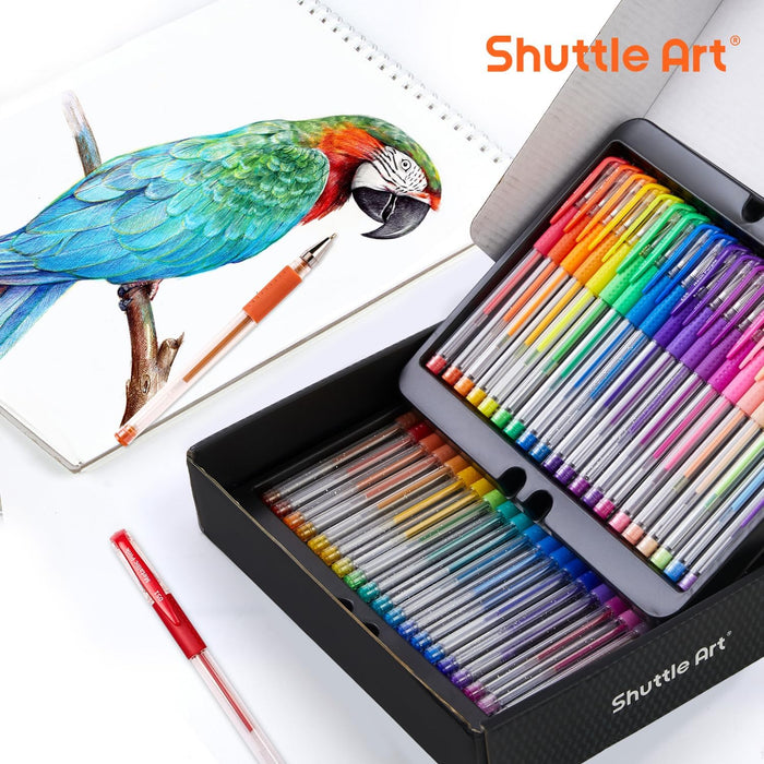 Shuttle Art 120 Unique Colors (No Duplicates) Gel Pens Gel Pen  Set for Adult Coloring Books Art Markers