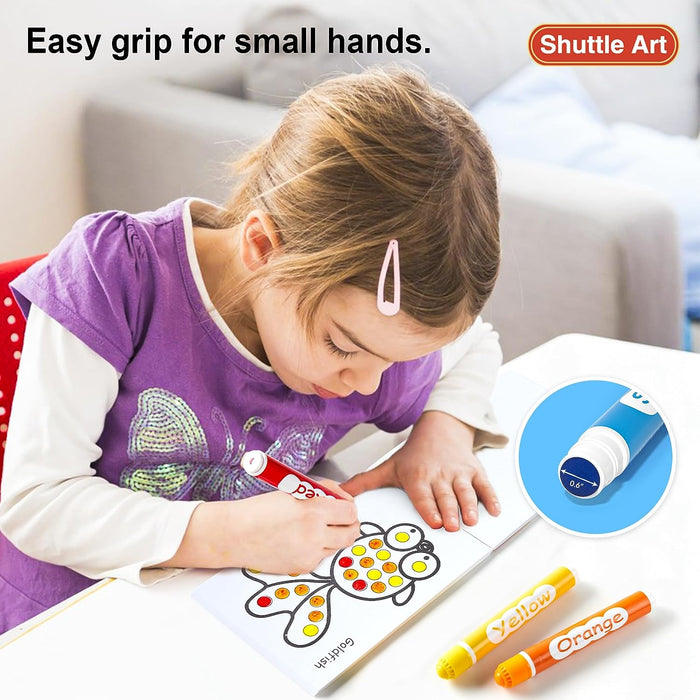 Shuttle Art Dot Markers, 36 Colors Washable with 135 Activity Sheets, 5  Activity Books, Fun Art Supplies for Kids Toddlers and Preschoolers, Non  Toxic