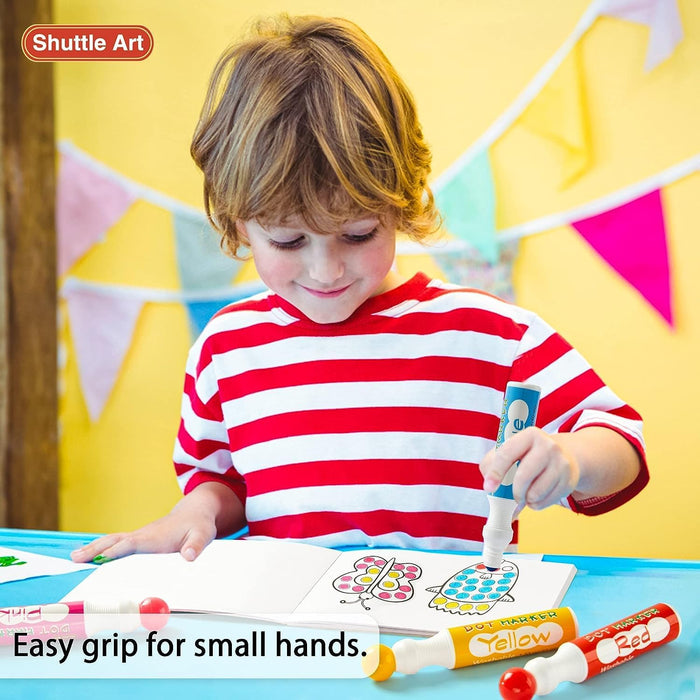 Shuttle Art Washable Dot Markers 26 Colors with Free Activity Book, Fun Art  Supplies for Kids Toddlers and Preschoolers, Non Toxic Water-Based Paint