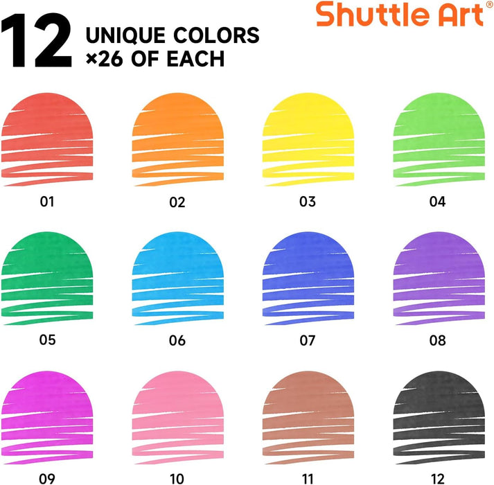 Shuttle Art 384 Pack Washable Super Tips Markers, 16 Assorted Colors  Conical Tip Large Markers Bulk with a Box, Bonus Caps, Home Classroom  School Supplies for Toddlers Kids Adults Students Teachers - Yahoo Shopping