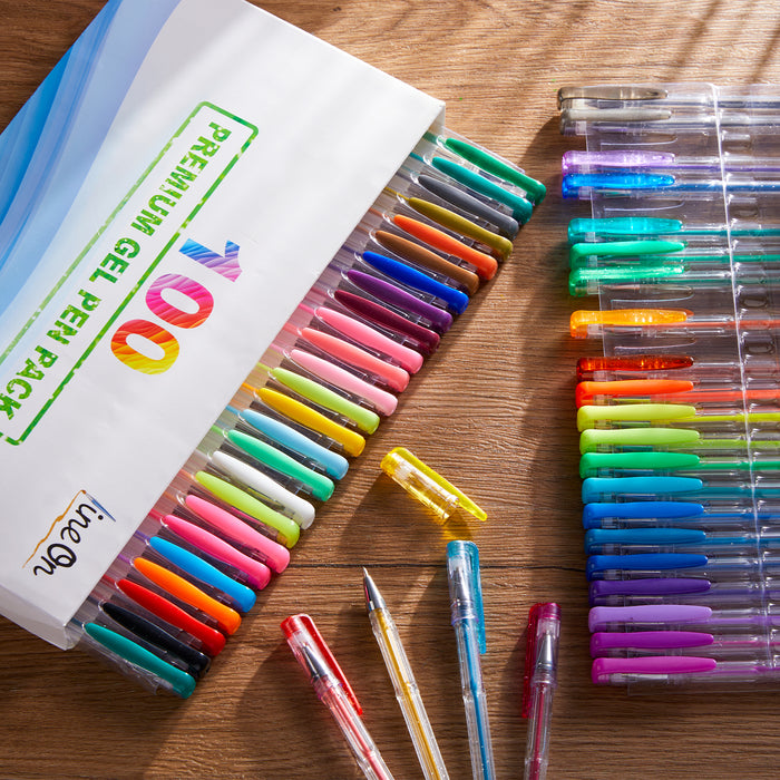 Gel Pens Set, 50 Colors Gel Pens with 50 Refills- Set of 100