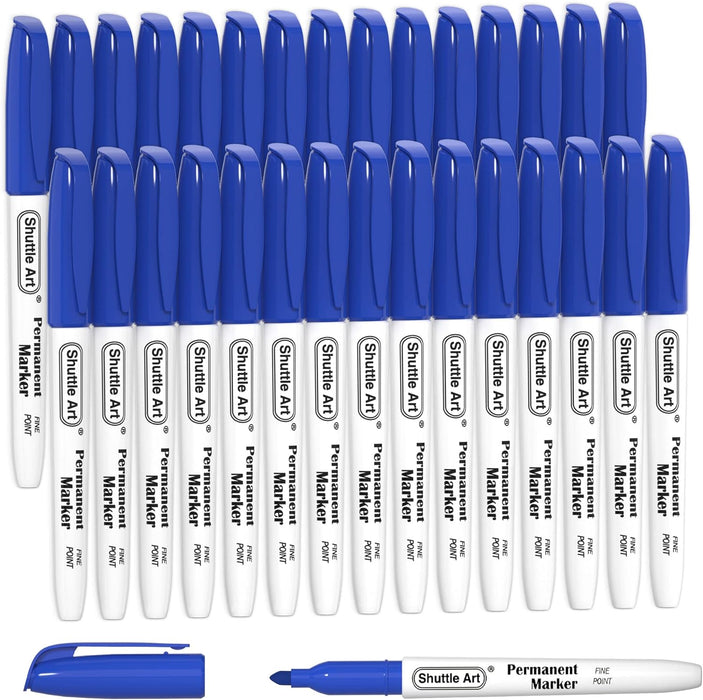 Blue Permanent Markers - Set of 30