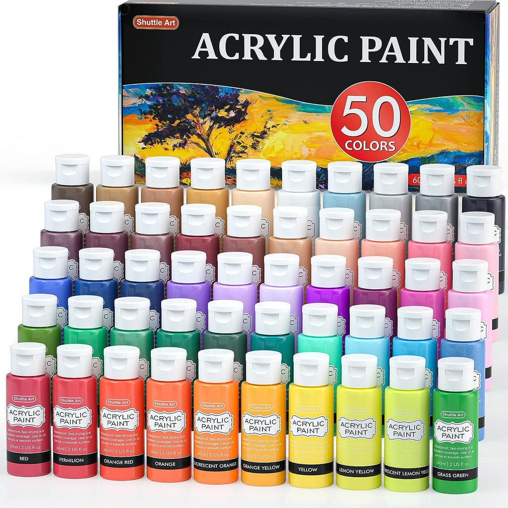 Acrylic Pouring Paint, Shuttle Art Set of 36 Bottles (2 oz/60ml