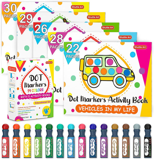 Washable Markers,16 Different Colors and Bonus 12 Caps - Set of 304 —  Shuttle Art