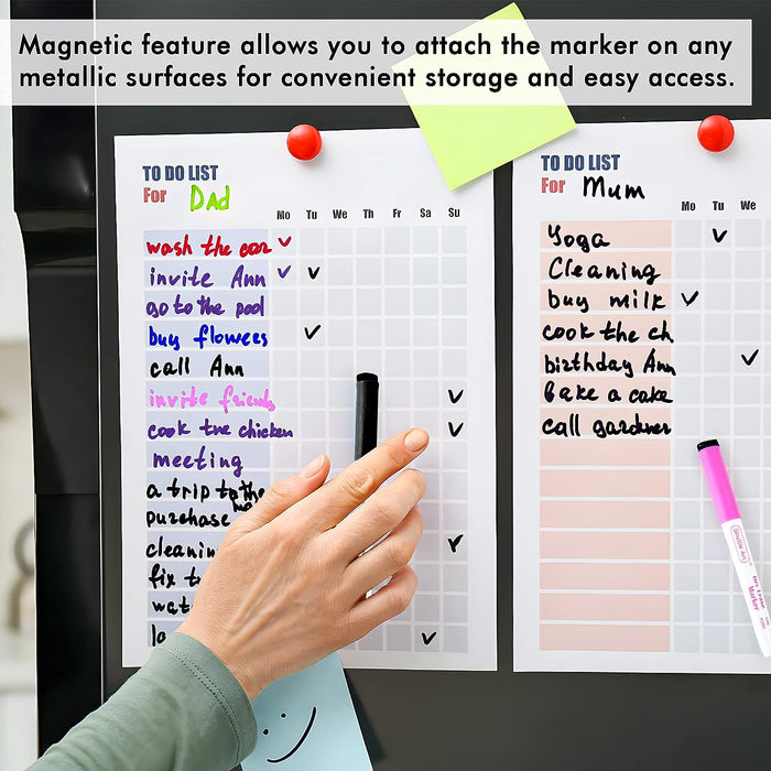8 Colors Magnetic Dry Erase Markers Fine Tip Magnetic Erasable Whiteboard  Pens for Kids Teachers Office School Home Classroom