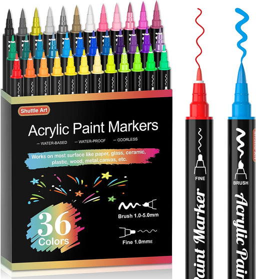 Shuttle Art 40 Pack Pastel Acrylic Paint Set, 30 Colors, 60ml/2oz Bottles, High Viscosity, Water-proof Paint with 10 Paint Brushes for Painting