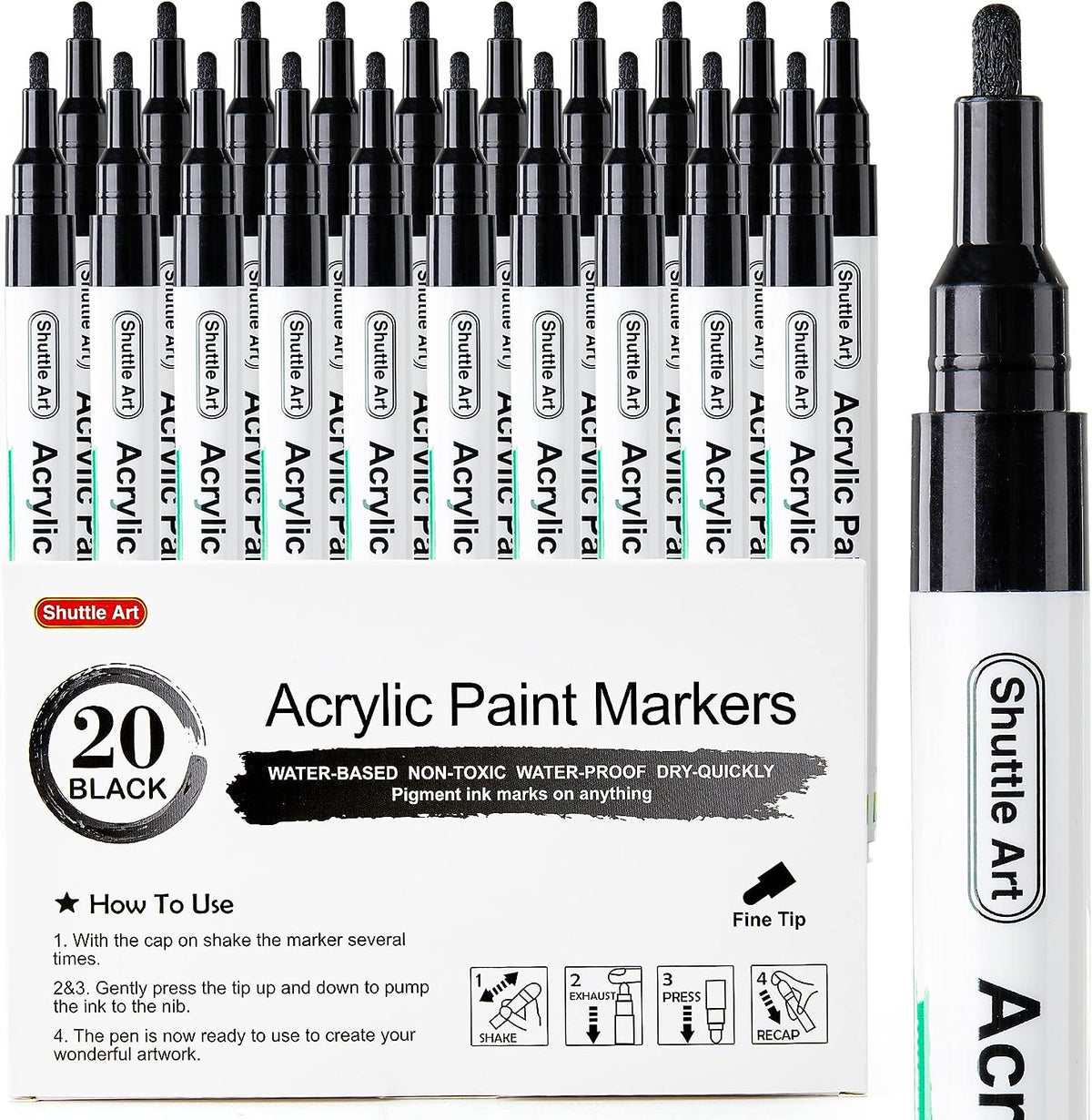 Nylon Tip Fine Line Paint Marker- Black
