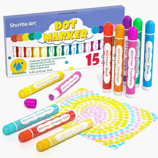  Shuttle Art 216 Pack Washable Markers, 8 Assorted Colors Broad  Line Conical Tip Large Markers Bulk with a Box, Bonus Caps, Home Classroom  School Supplies for Toddlers Kids Adults Students Teachers… 