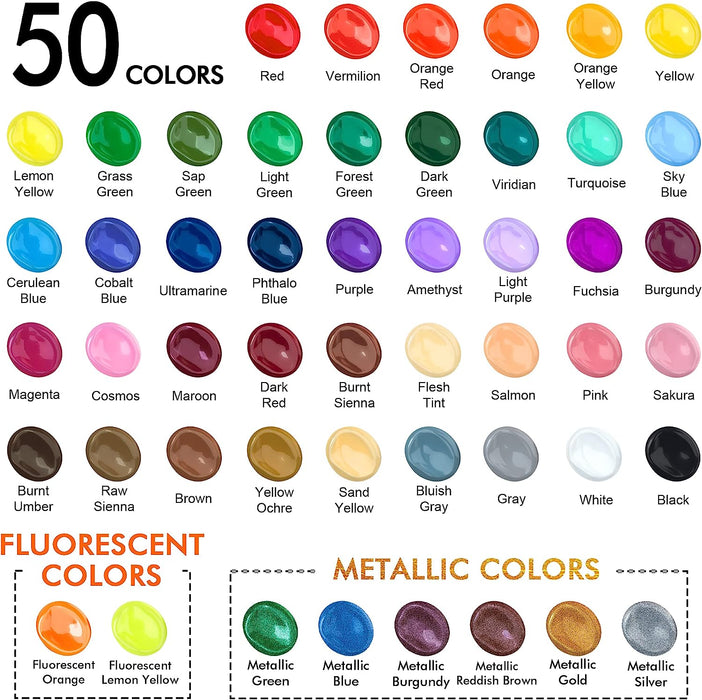 ARTEZA Metallic Colored Pencils for Adult Coloring, Set of 50