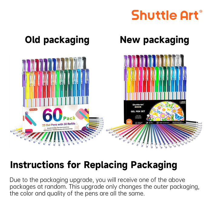 Colored Gel Pen, 30 Colored Gel Pen with 30 Refills - Set of 60