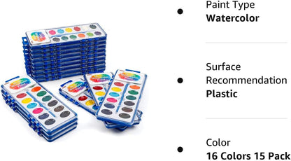 Watercolor Paint - Set of 15 (16 Colors)