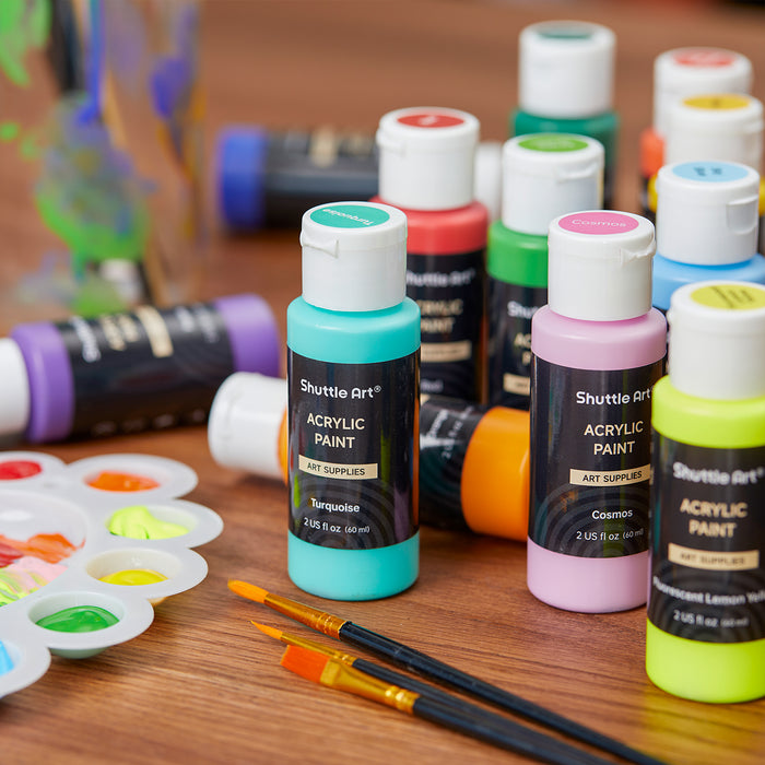 Acrylic Paint, 2oz/60ml Bottles - Set of 25