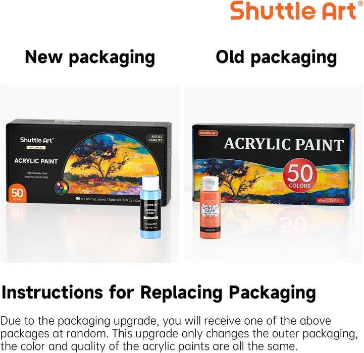 Acriylic Paint for Artist, 60ml/2oz Bottles- Set of 50