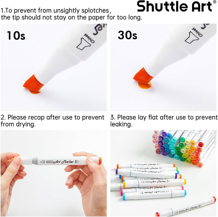 Shuttle Art 51 Colors Art Markers Swatch Template DIY Single Page