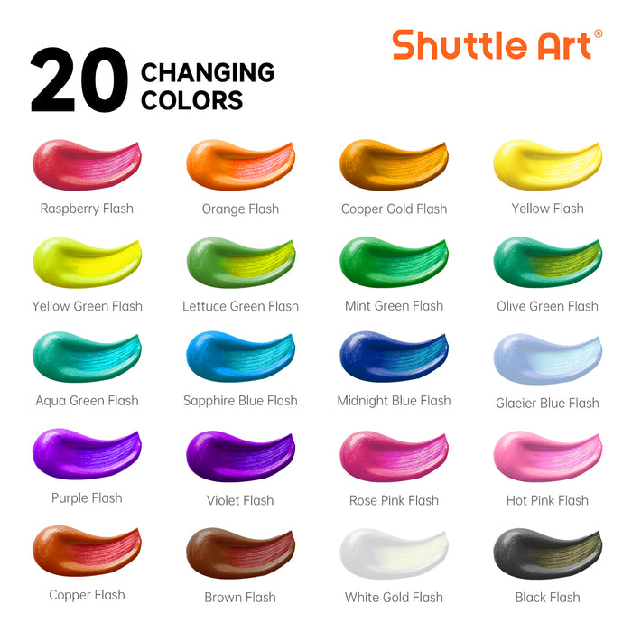 Color Change Acrylic Paint Set of 20 Chameleon Colors