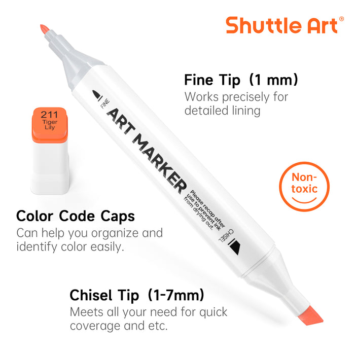 Dual Tip Art Markers - Set of 206