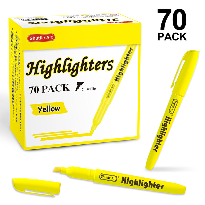 Yellow Highlighter Markers - Set of 70