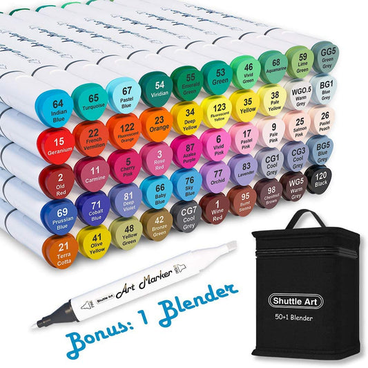 Dual Tip Art Markers - Set of 51