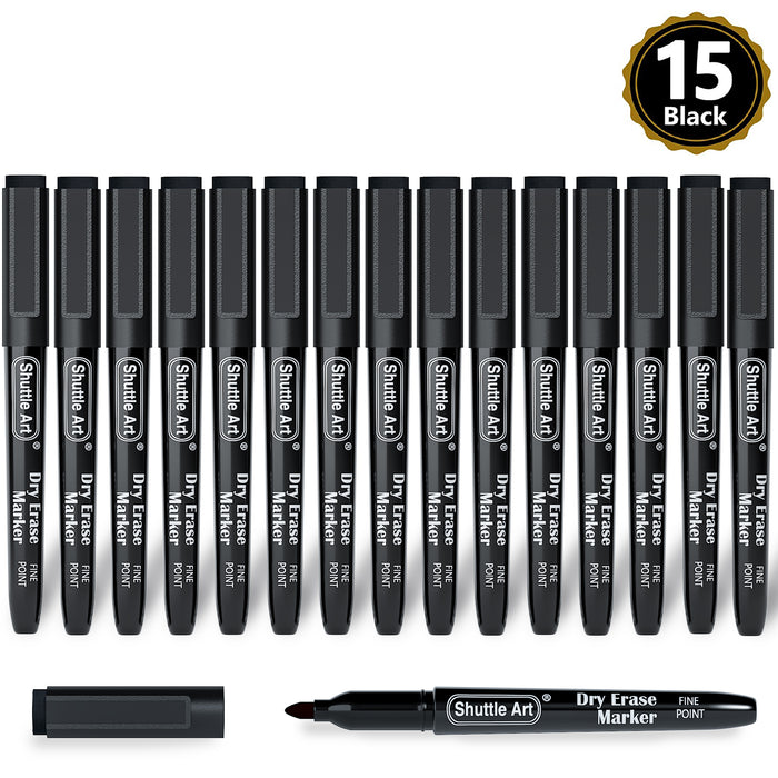 Magnetic Black Dry Erase Markers - Set of 15 — Shuttle Art