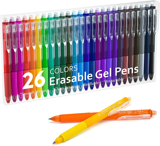 Colored Erasable Gel Pens - Set of 26