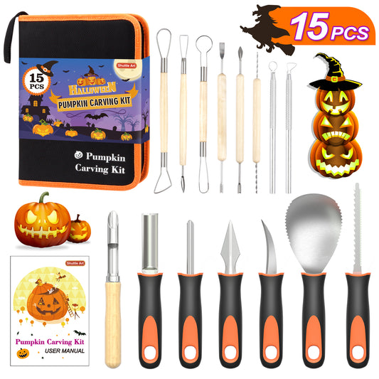 Halloween Pumpkin Carving Kit - Set of 15